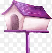 紫色卡通鸽子小屋淘宝促销
