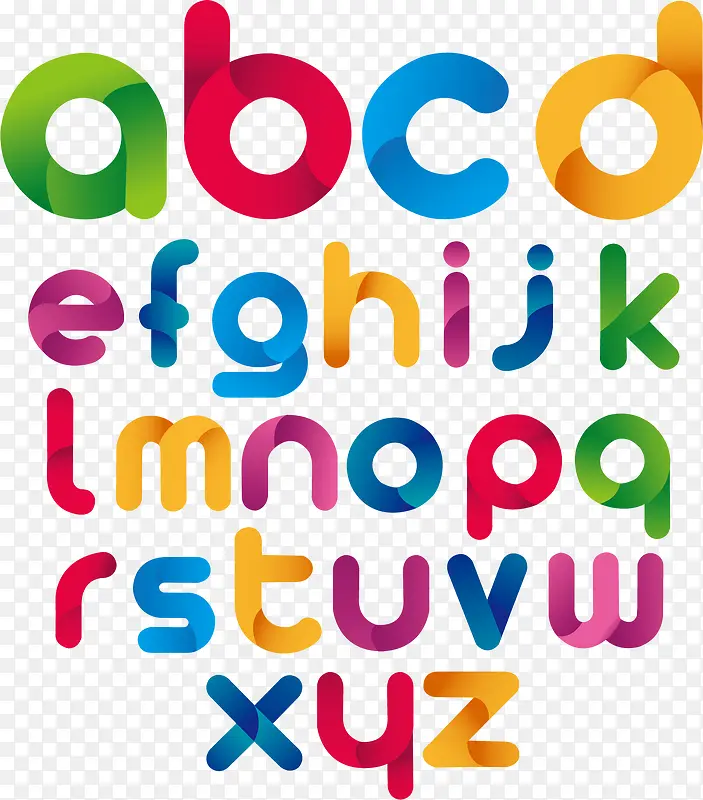 数字字母 卡通字母 五彩