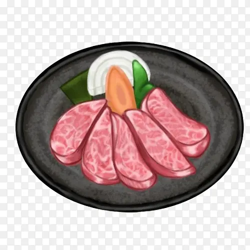 牛肉片手绘画素材图片