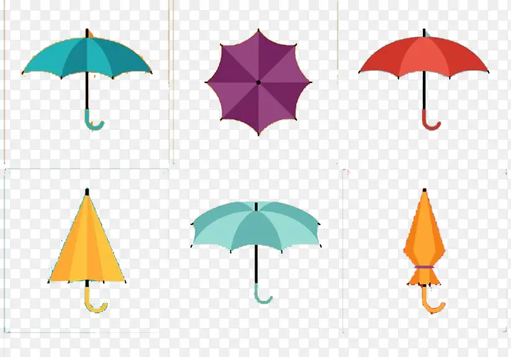 雨伞彩色设计卡通