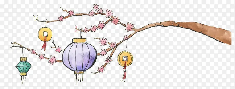 春节多彩灯笼挂饰