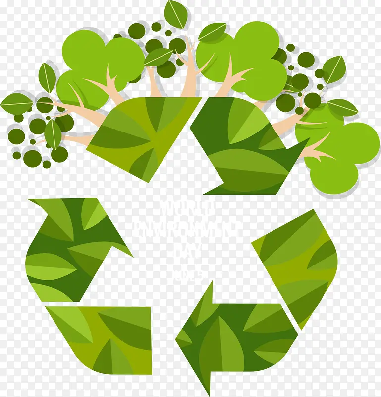 绿色循环箭头环境保护日海报