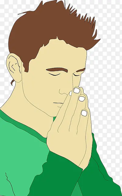 祈祷的男性卡通