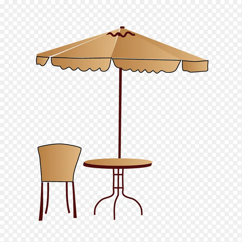 黄色休闲遮阳伞躺椅
