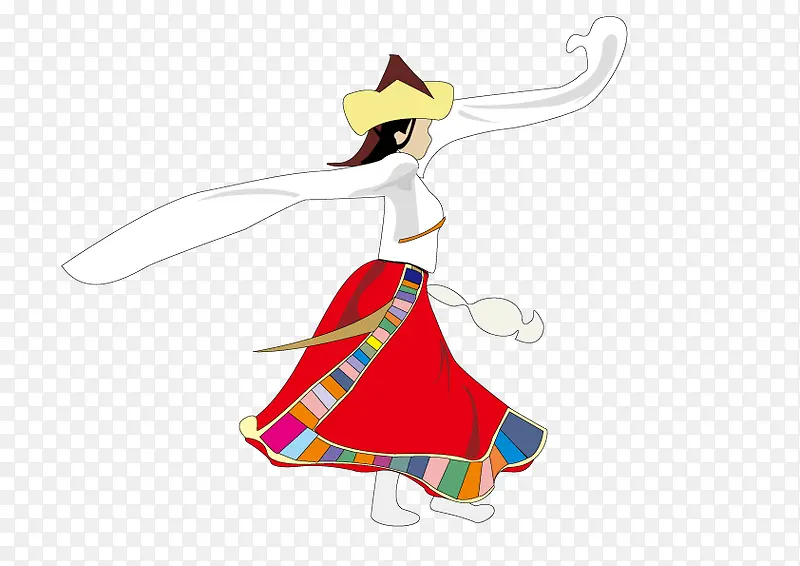 翩翩起舞的藏族女人矢量