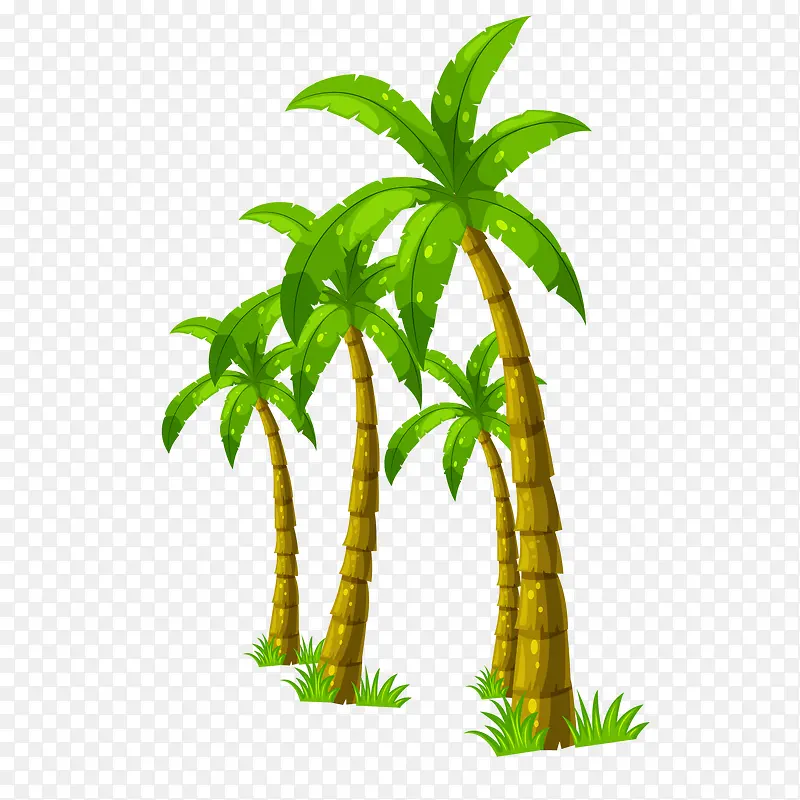 卡通椰子树植物设计