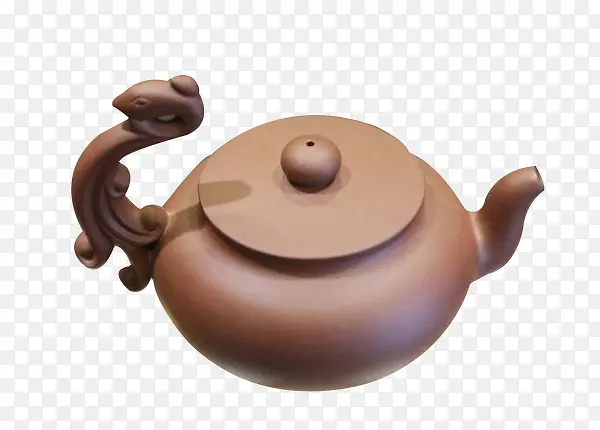 紫泥龙柄紫砂壶