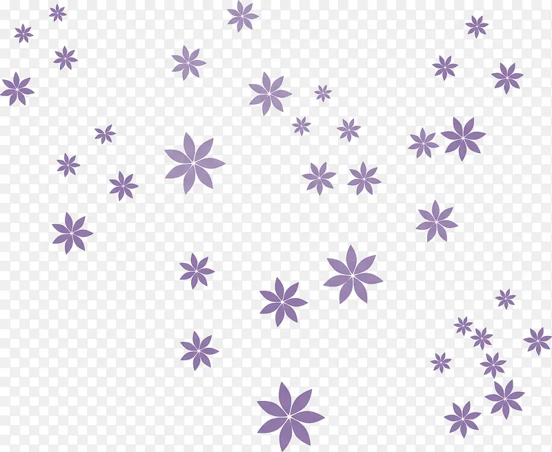 紫色漂浮花瓣矢量图