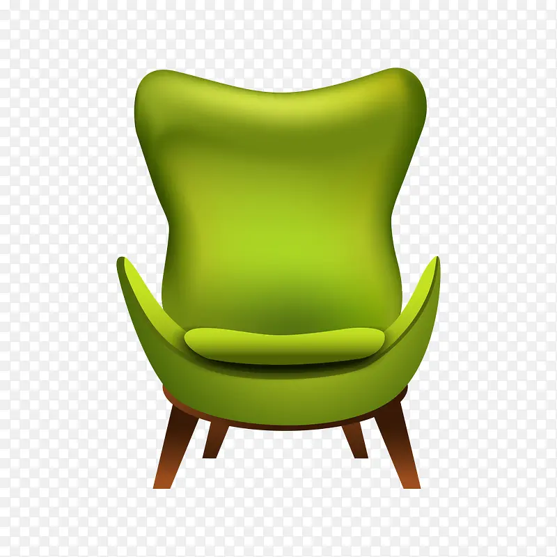 卡通绿色单人沙发