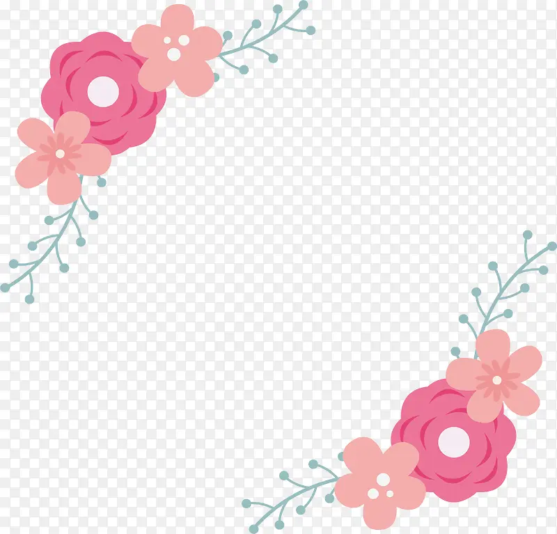 粉红色小花装饰框