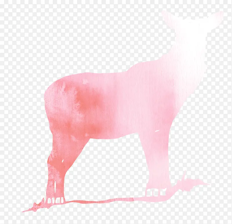 手绘粉色动物图案