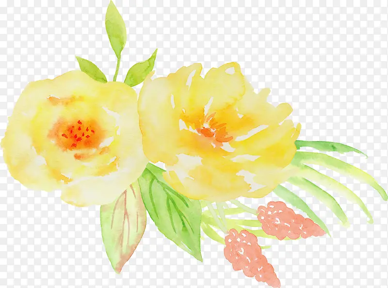 黄色玫瑰花装饰图案