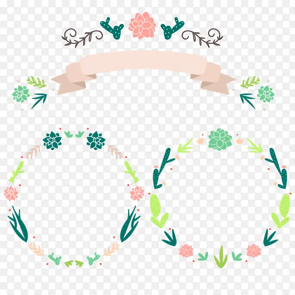婚礼喷绘花环