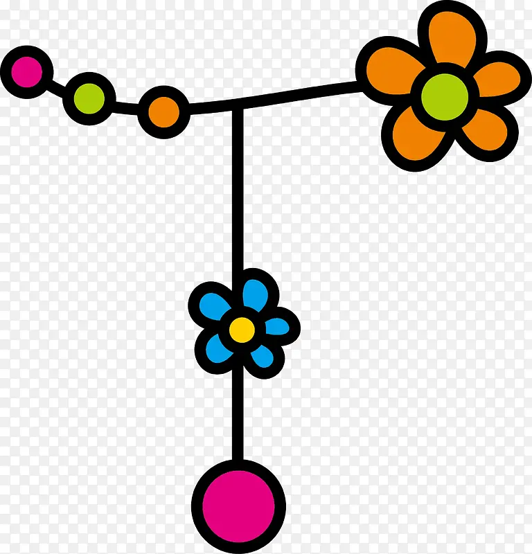花朵字母设计矢量图T