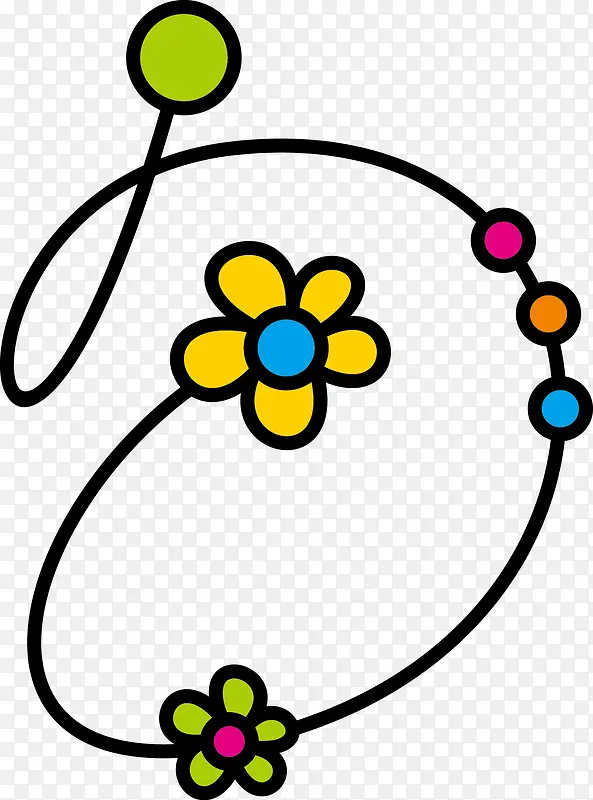花朵字母设计矢量图D