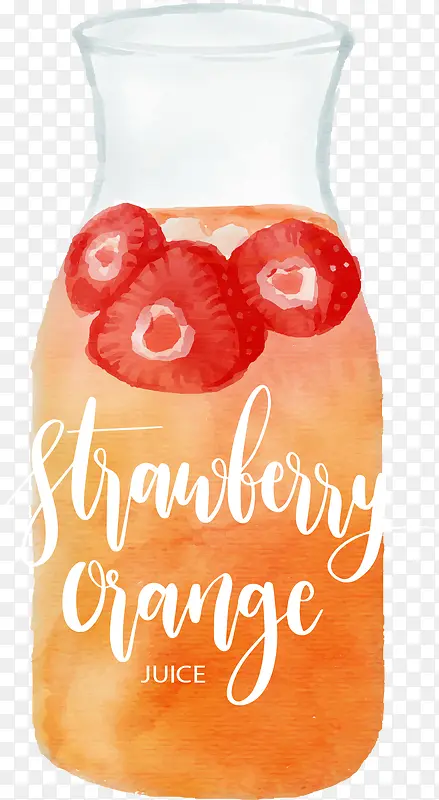 手绘草莓橙汁