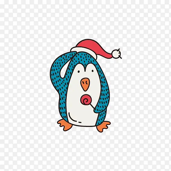 戴圣诞帽的企鹅