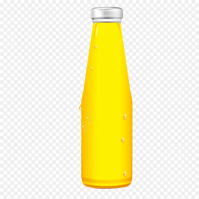 矢量黄色橙子瓶子