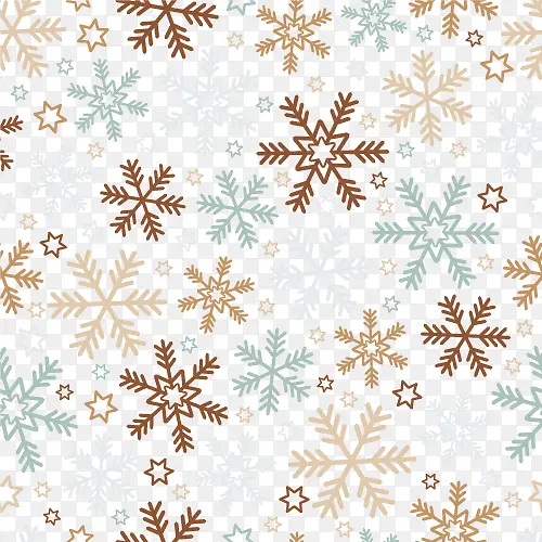矢量冬天各式六角雪花