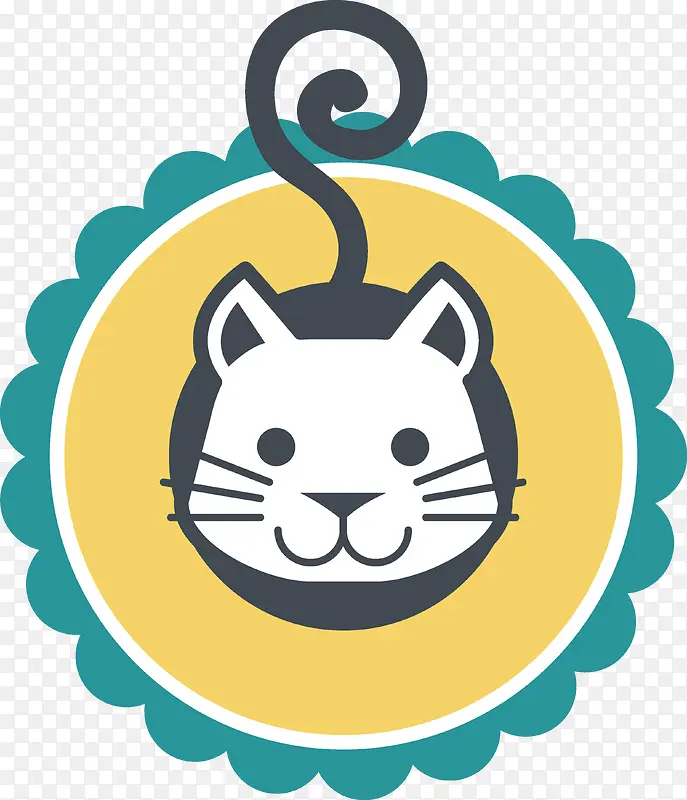 手绘卡通可爱猫头设计图