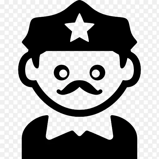 警察留胡子的图标