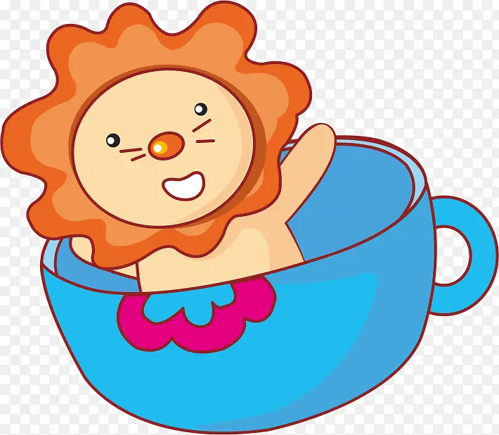 卡通狮子茶杯