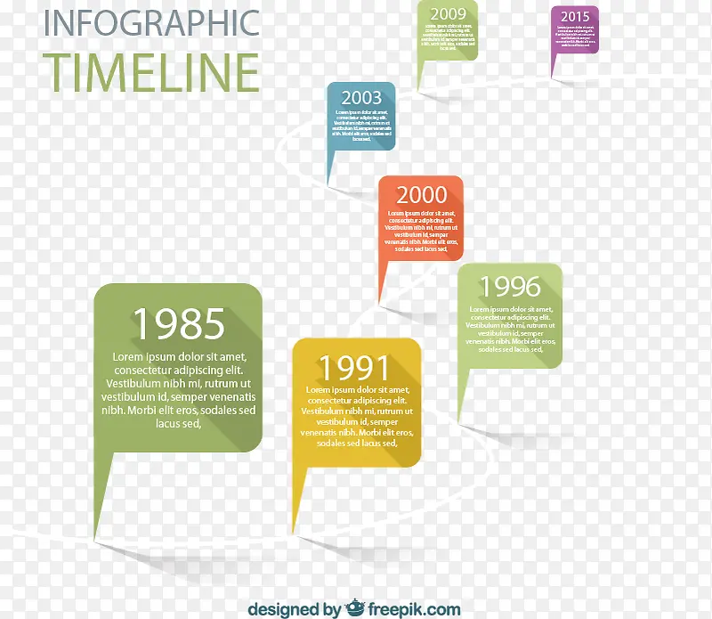 时尚时间轴商务信息图矢量图