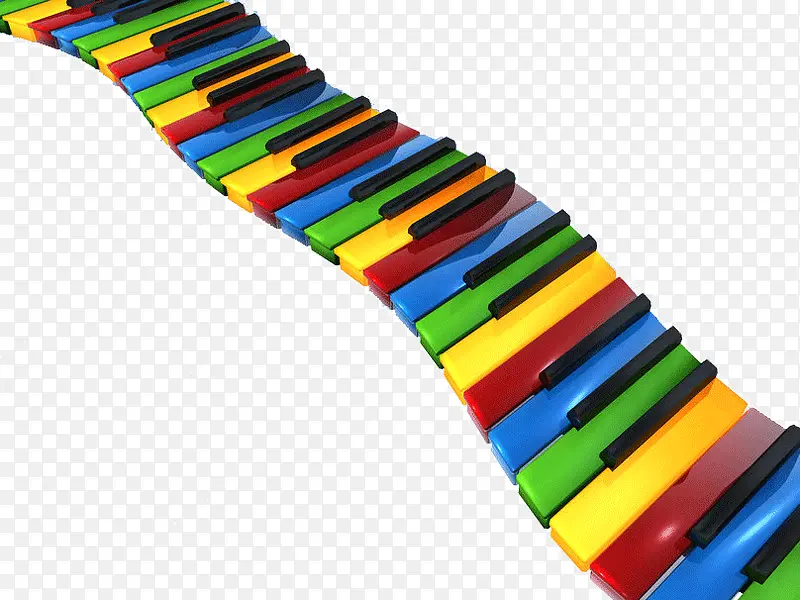 彩色钢琴键盘