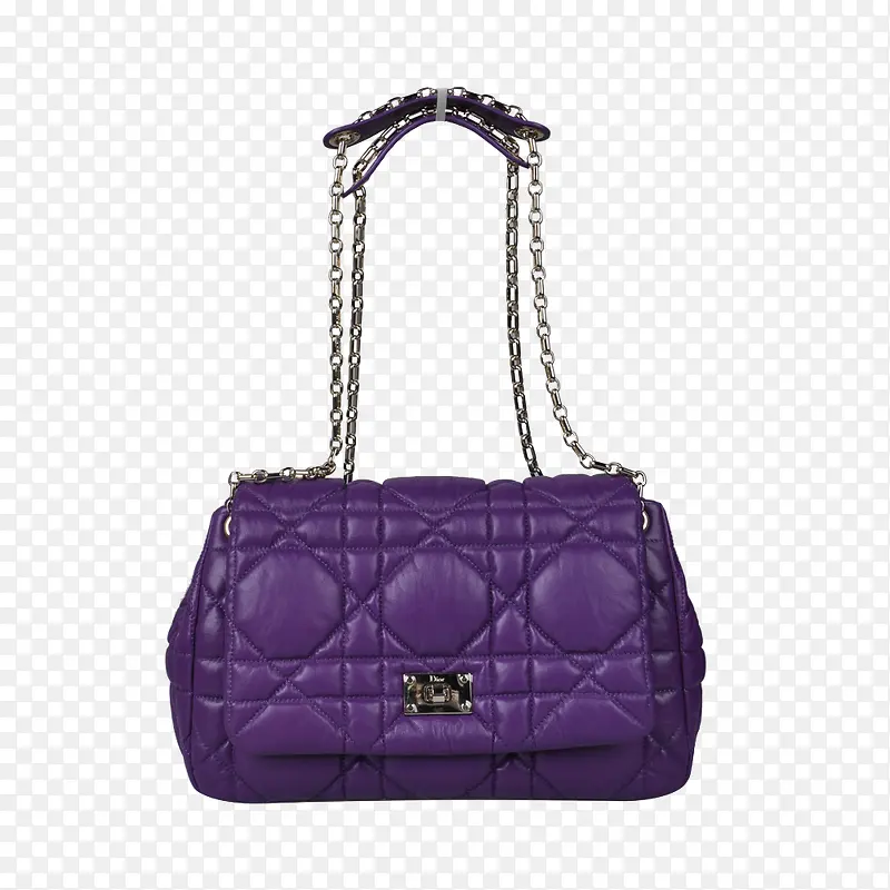 Dior紫色真皮戴妃包