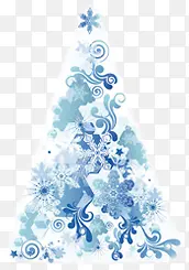 蓝色梦幻花纹圣诞树