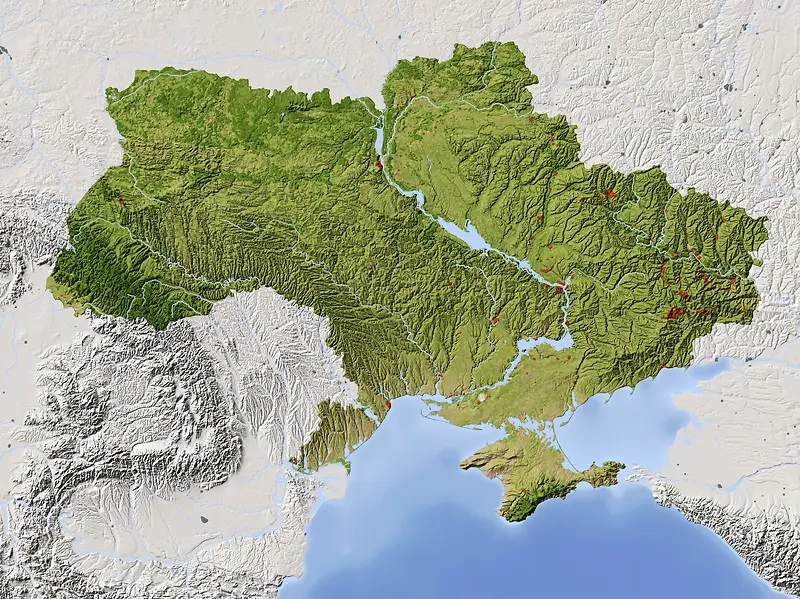 乌克兰卫星地图背景