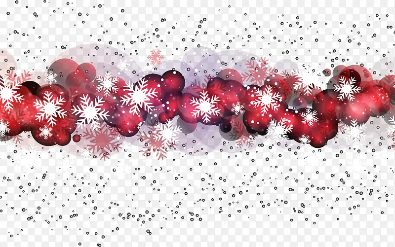 冬日红色雪花光芒