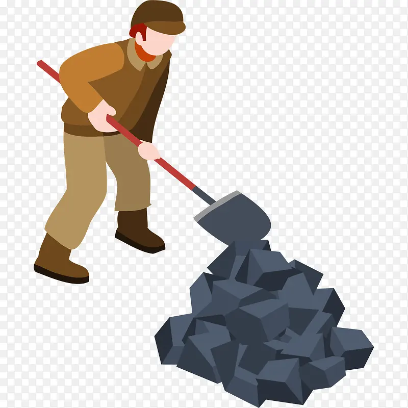 挖煤采石工人元素