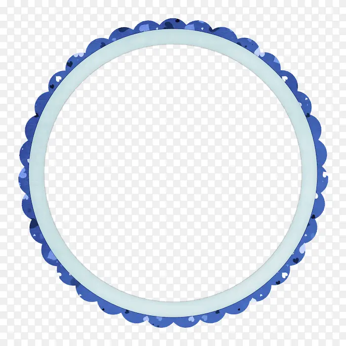 蓝色花边圆环