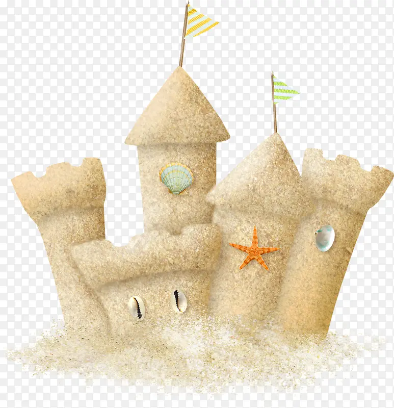 沙滩沙堆城堡