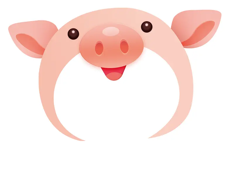 卡通手绘2019年猪年猪帽子