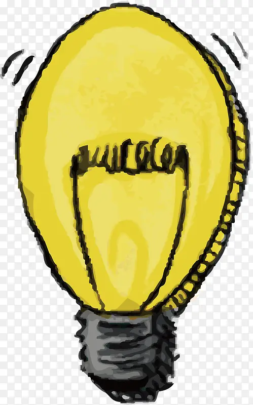 黄色手绘灯泡