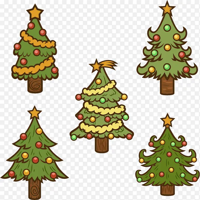五颗圣诞树