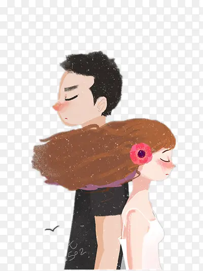 插画男女