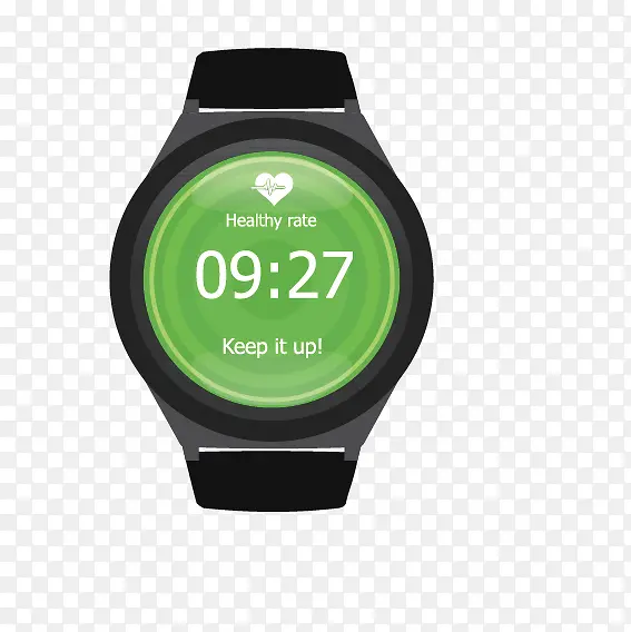 黑绿色科技智能手表