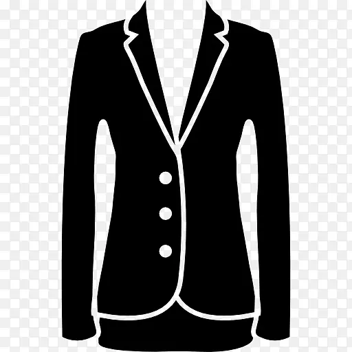 优雅的黑色夹克衣服的业务图标