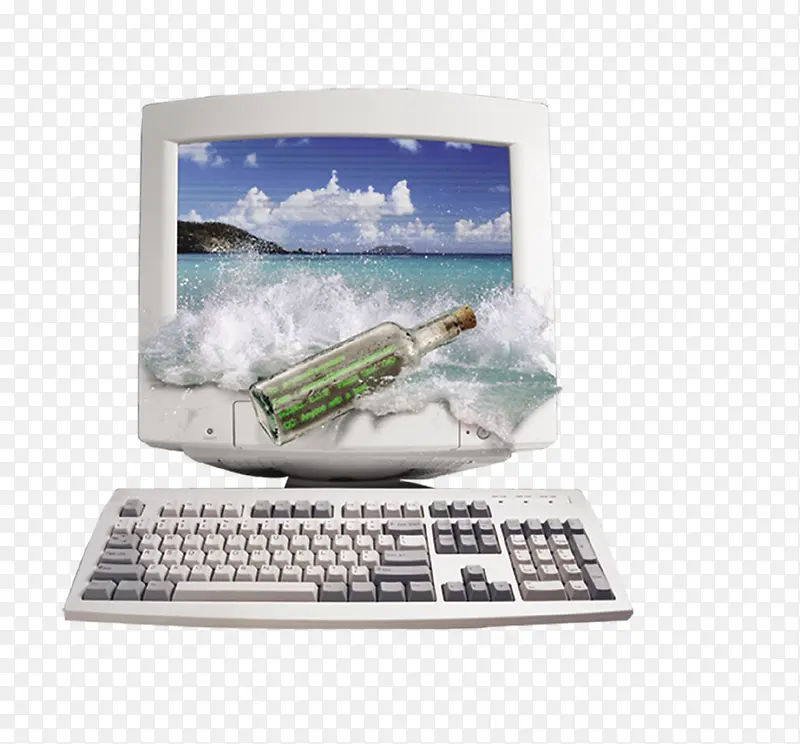 白色旧式电脑