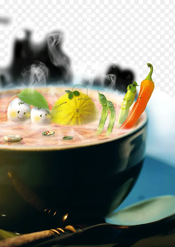 饭碗 食物 辣椒 鸡蛋 背景装饰图