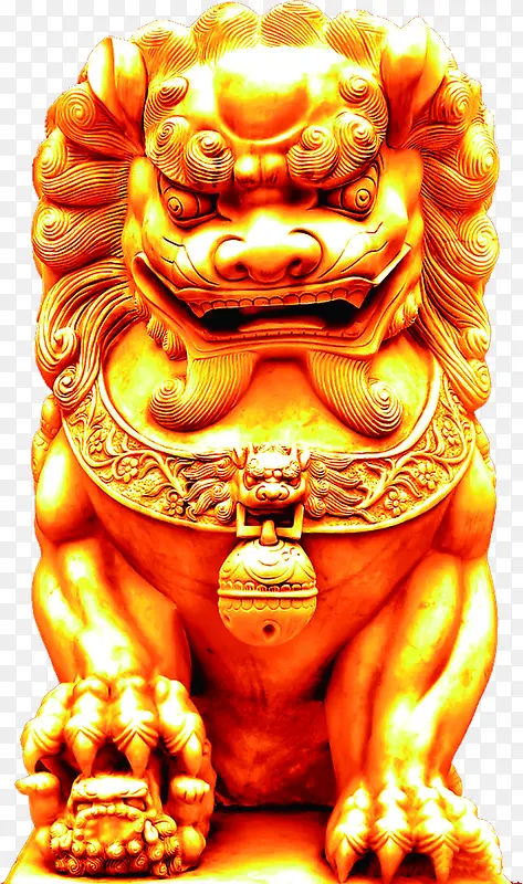 金色雕刻狮子摆件