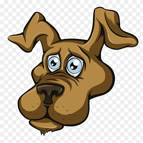 卡通版棕色的狗头