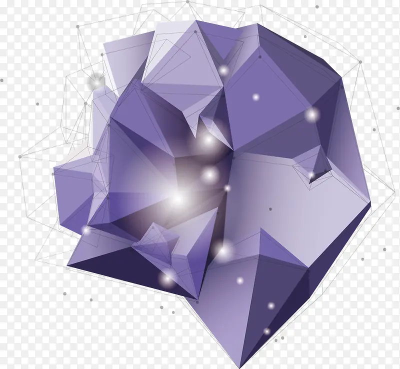 时尚紫色三维立体纹理元素