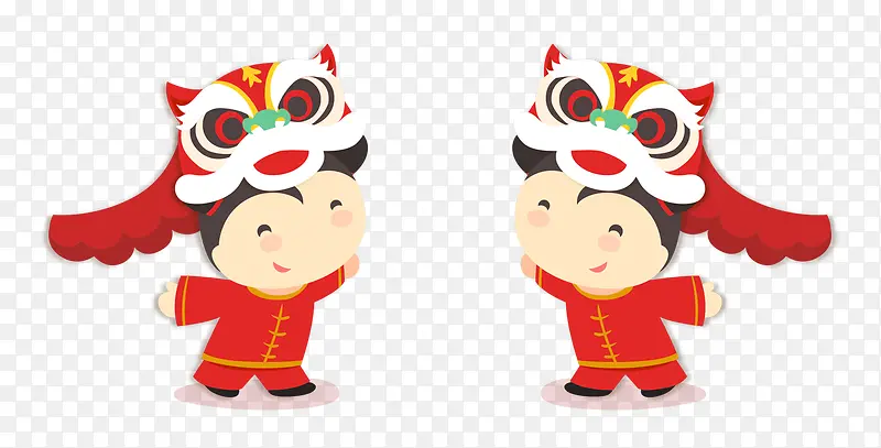 舞狮子小人