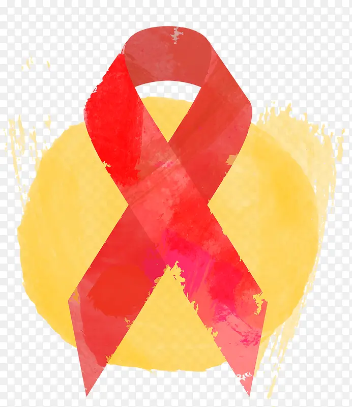 可爱彩色手绘艾滋病矢量图