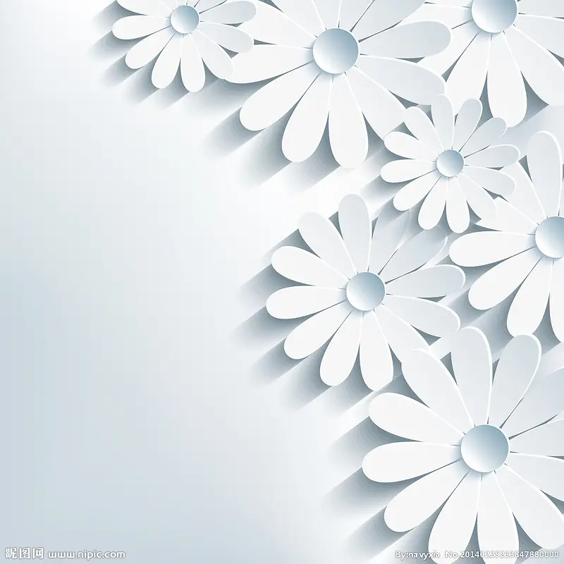 白色花朵投影例会背景素材
