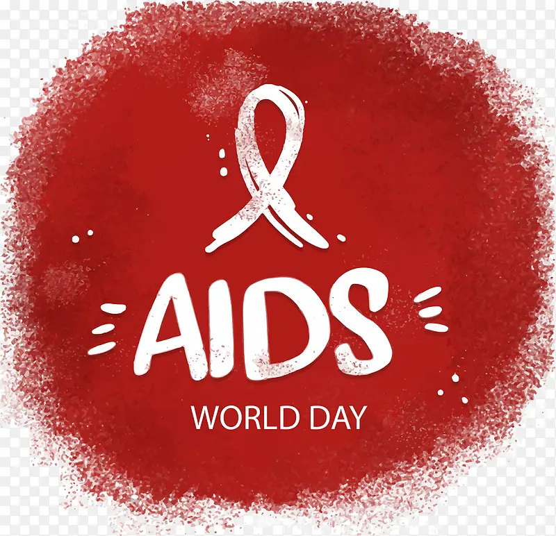 可爱红色世界艾滋病日手绘矢量图